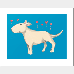 Bull terriers - overflowing with love Posters and Art